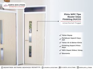 Pintu WPC (Wood Plastic Composite) Duma - Tipe Router Glass
